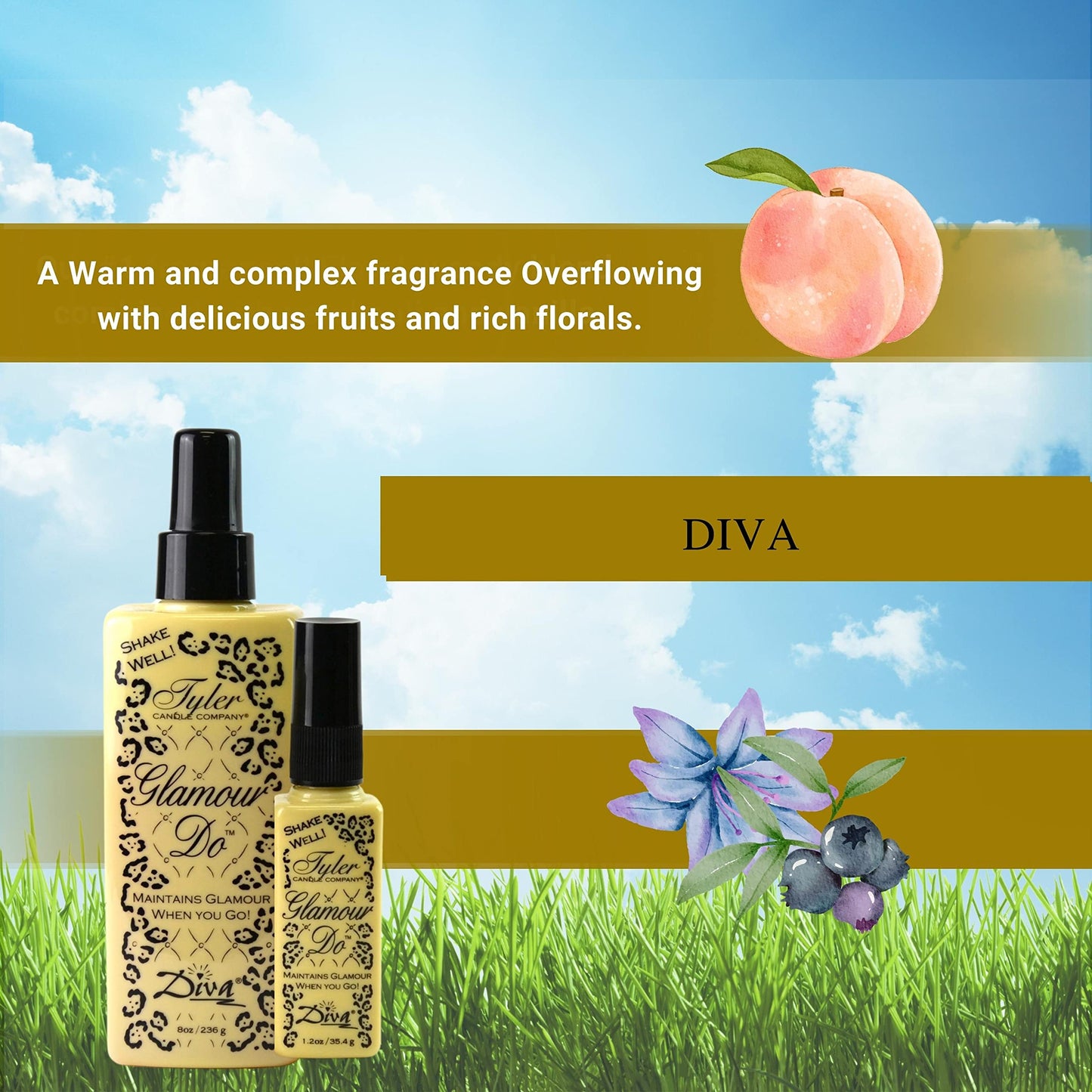 Tyler Diva Glamour Do Air Freshener Spray - Odor Eliminator Toilet Spray for Poop and Bathroom Odors - Odor Eliminator for Strong Odor - 1.2 oz