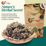 NY Spice Shop Mugwort Herb Dried Cut And Sifted - 8 Ounce Dry Artemisia Vulgaris Herbs - Natural Premium Mugwort Herb for Herbal Tea - Natural