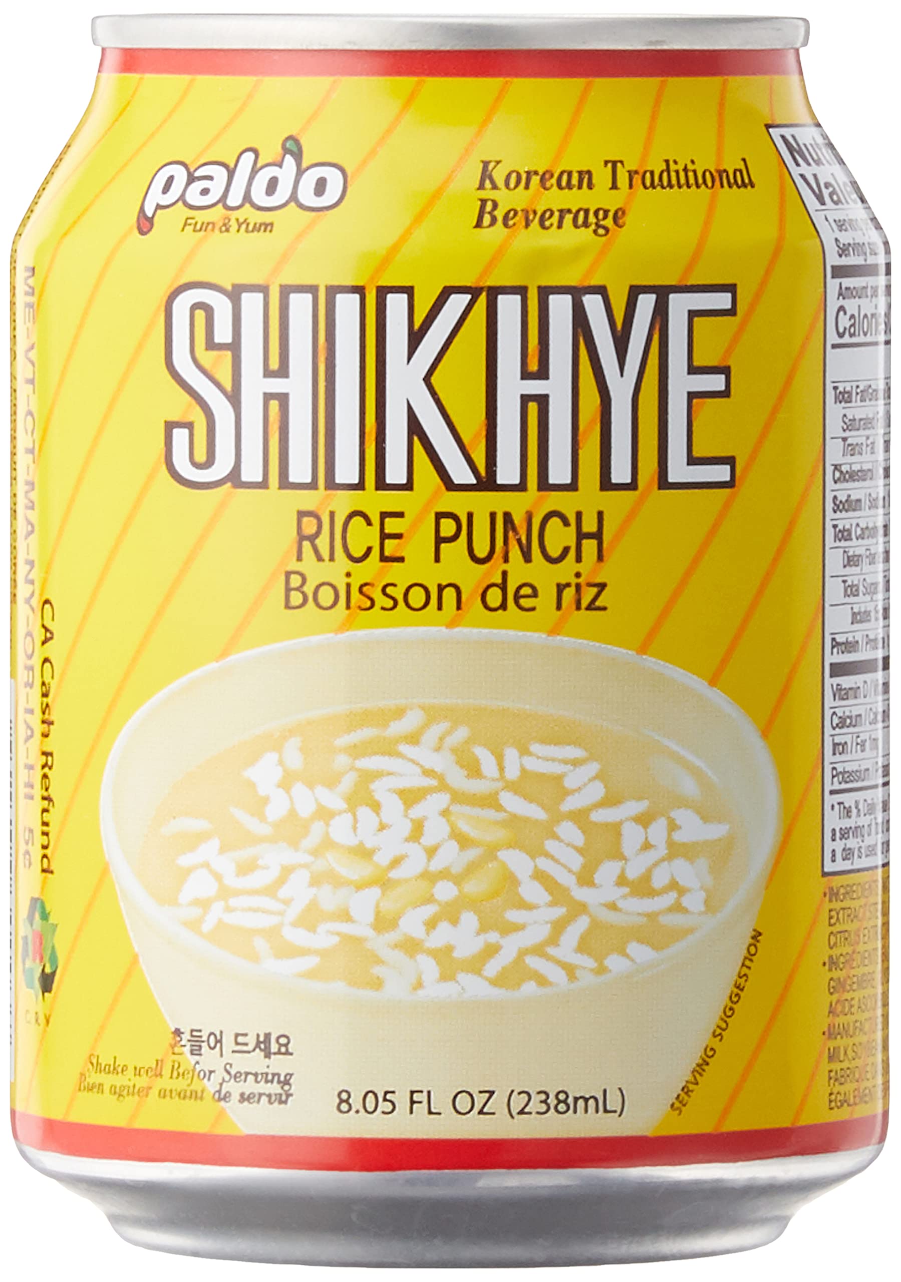 Paldo Rice Punch 238mL X 12 Cans Gift set, clear, 8.04 Fl Oz (Pack of 12)