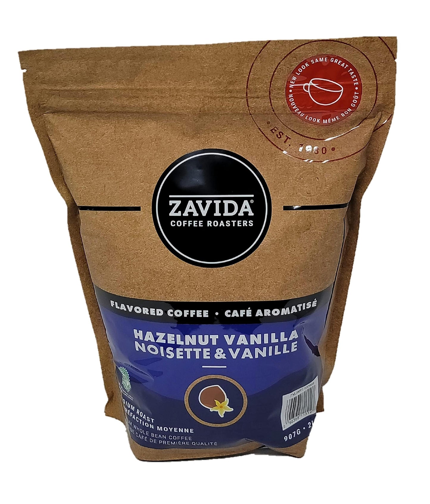 Zavida Hazelnut Vanilla Whole Bean Coffee, 907g/32 oz., (Imported from Canada)