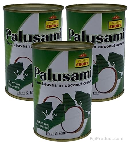 Palusami - (Pack Of 3 x 400g Can) A Taro Leaves in Coconut Cream, Tasty Meal - Heat & Eat Imported from Fiji FijiProduct.com