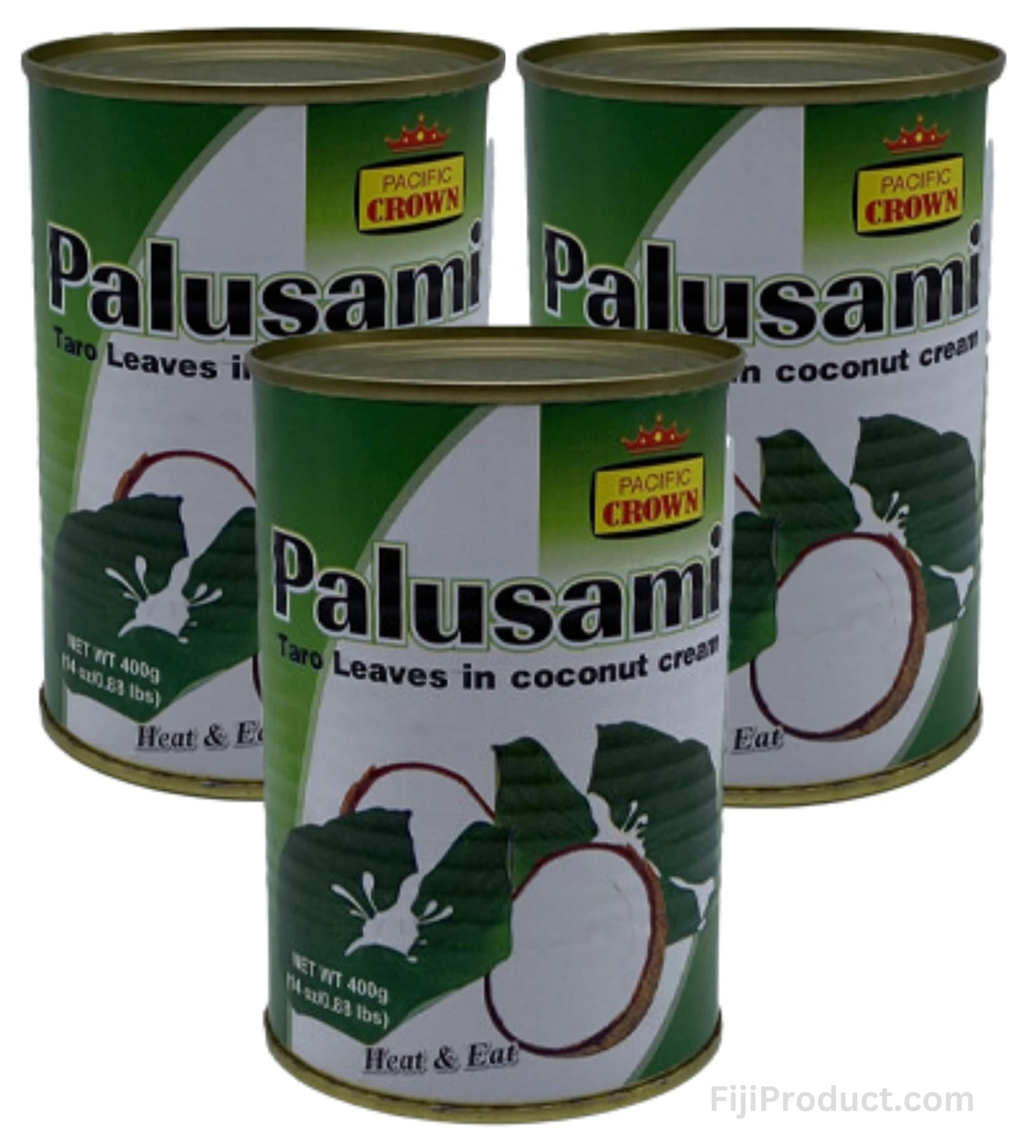 Palusami - (Pack Of 3 x 400g Can) A Taro Leaves in Coconut Cream, Tasty Meal - Heat & Eat Imported from Fiji FijiProduct.com