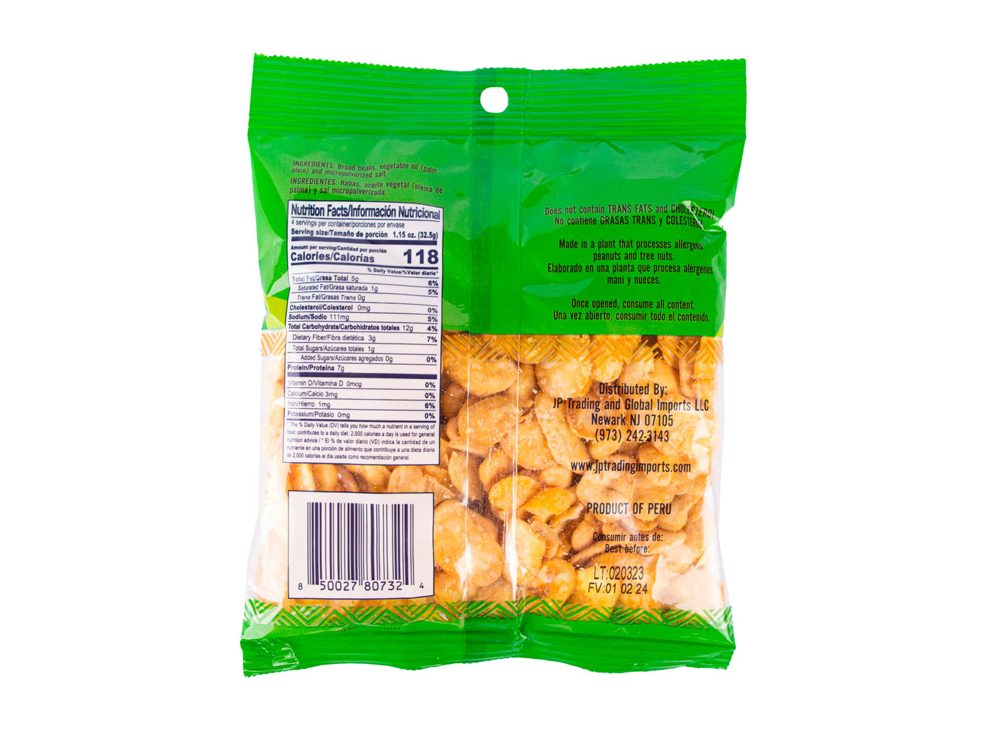 Tradiciones Andinas Salted Crunchy Fava Beans 4.59 oz - Habas Snacks Crispy Fried and Salty, Peruvian Products, Habas Crujientes y Saladitos