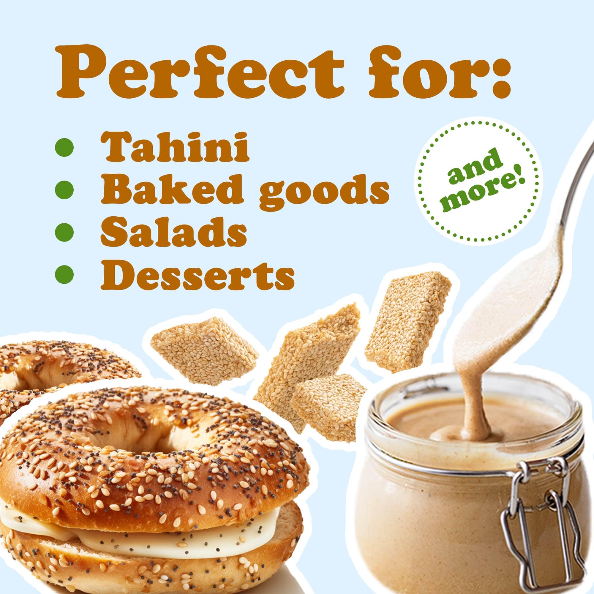 Food to Live Organic Hulled Sesame Seeds, 18 Pounds - Whole Raw White Sesame Seeds, Non-GMO, Kosher, Vegan, Unroasted, Bulk. High in Iron,