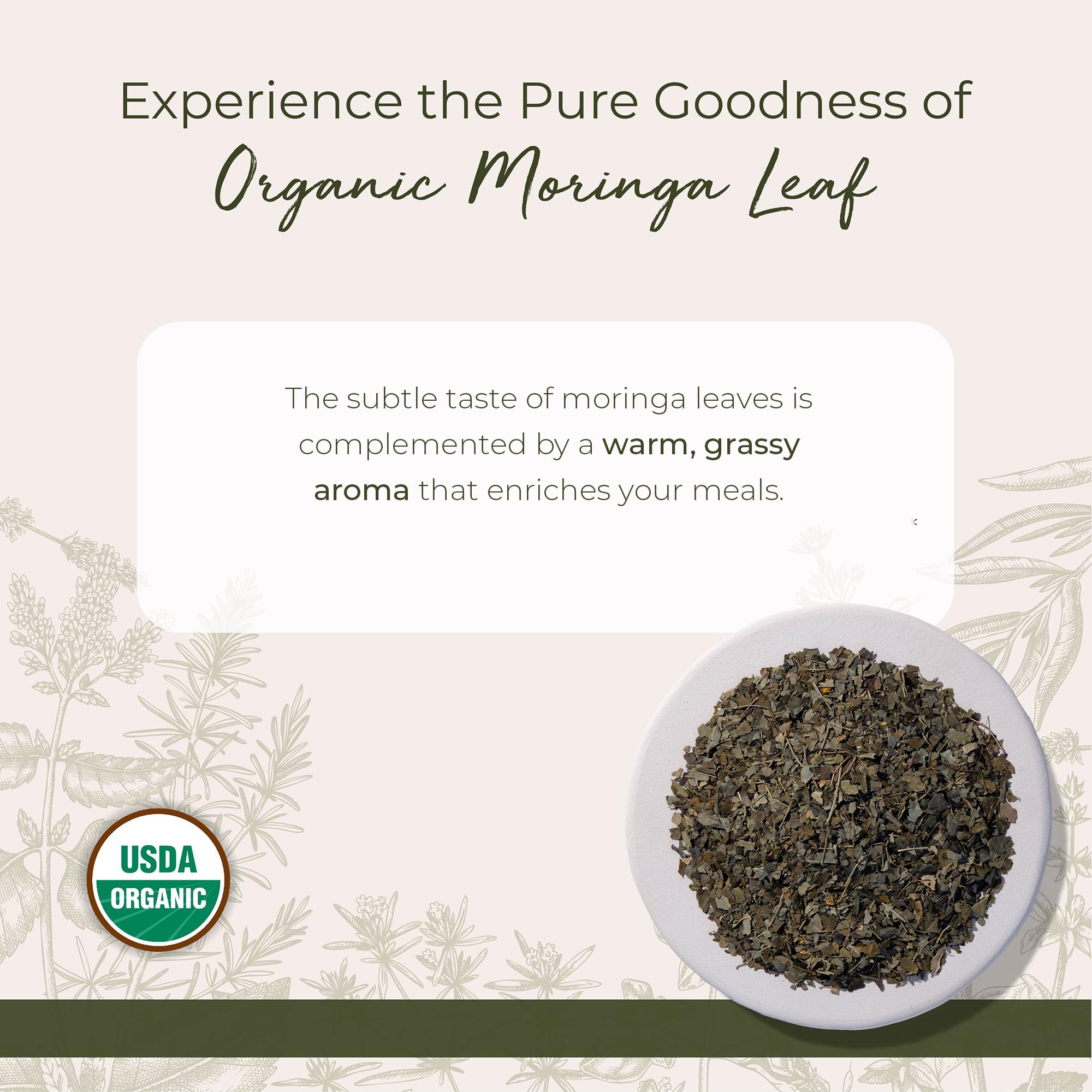 Starwest Botanicals Certified Organic Moringa Oleifera Leaf | Great for Drinks, Teas & Smoothies, 4 Ounce