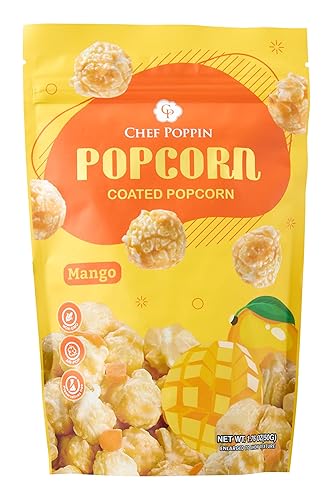 CHEF POPPIN Asian-Style Gourmet Flavored Popcorn, Non-GMO Corn, All Natural, Mango, 50g, 1.76 oz