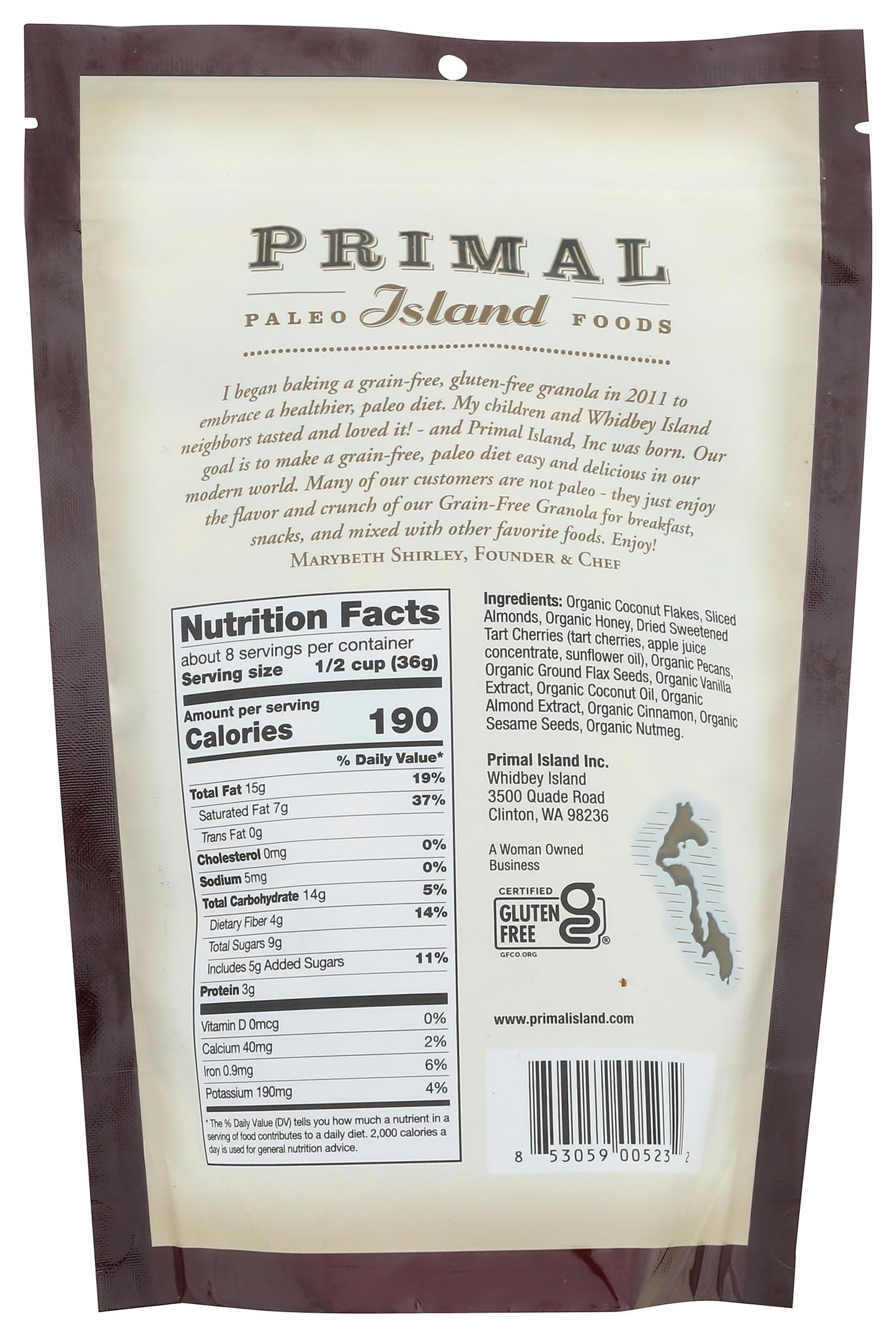 Primal Island, Granola Tart Cherry, 10 Ounce