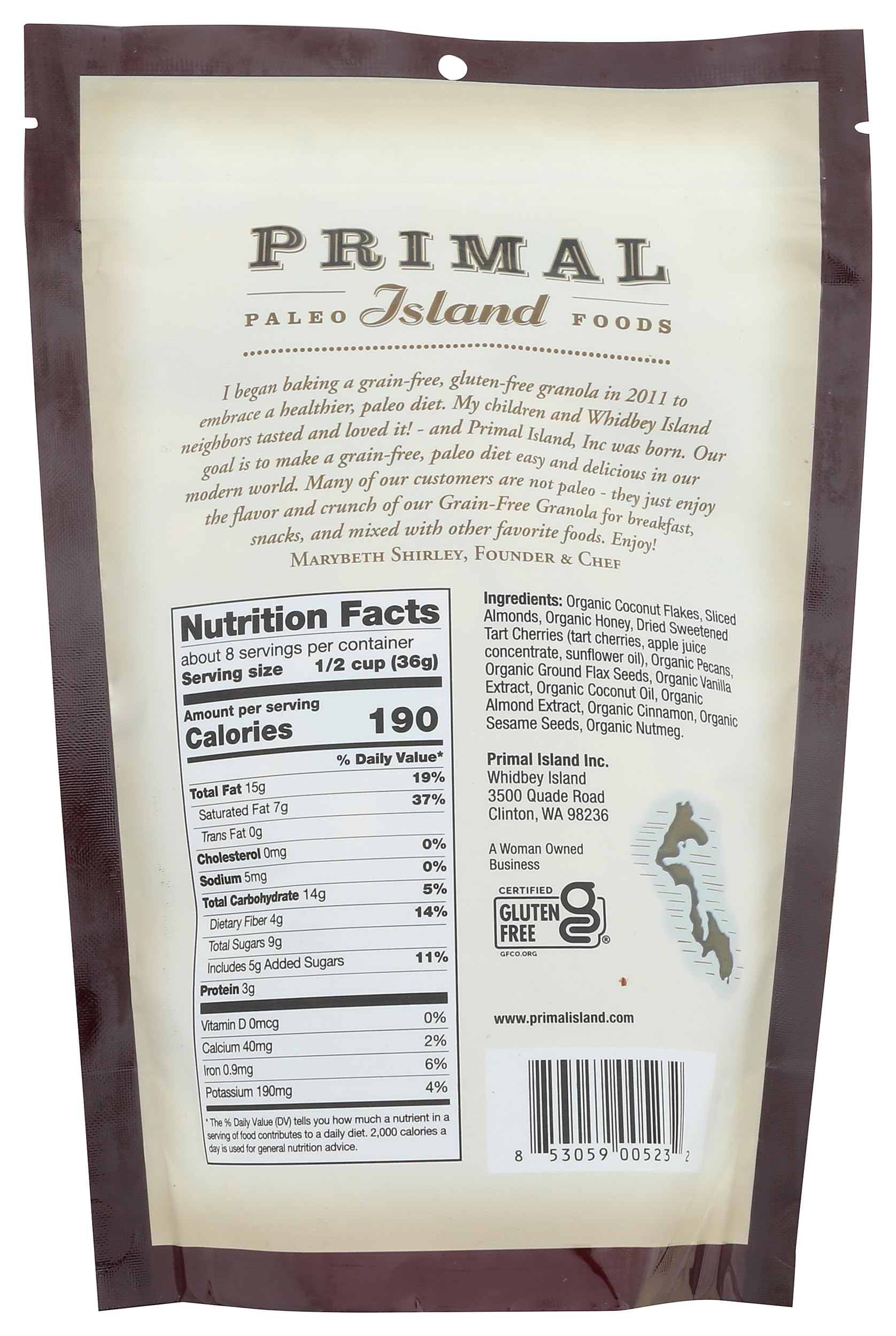 Primal Island, Granola Tart Cherry, 10 Ounce