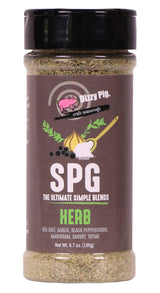 Dizzy Pig SPG Herb (Salt, Pepper & Garlic) Seasoning Rub (8oz Shaker) - Seasons 30+lbs of Food - Hand Made in the USA - MSG Free, Gluten Free