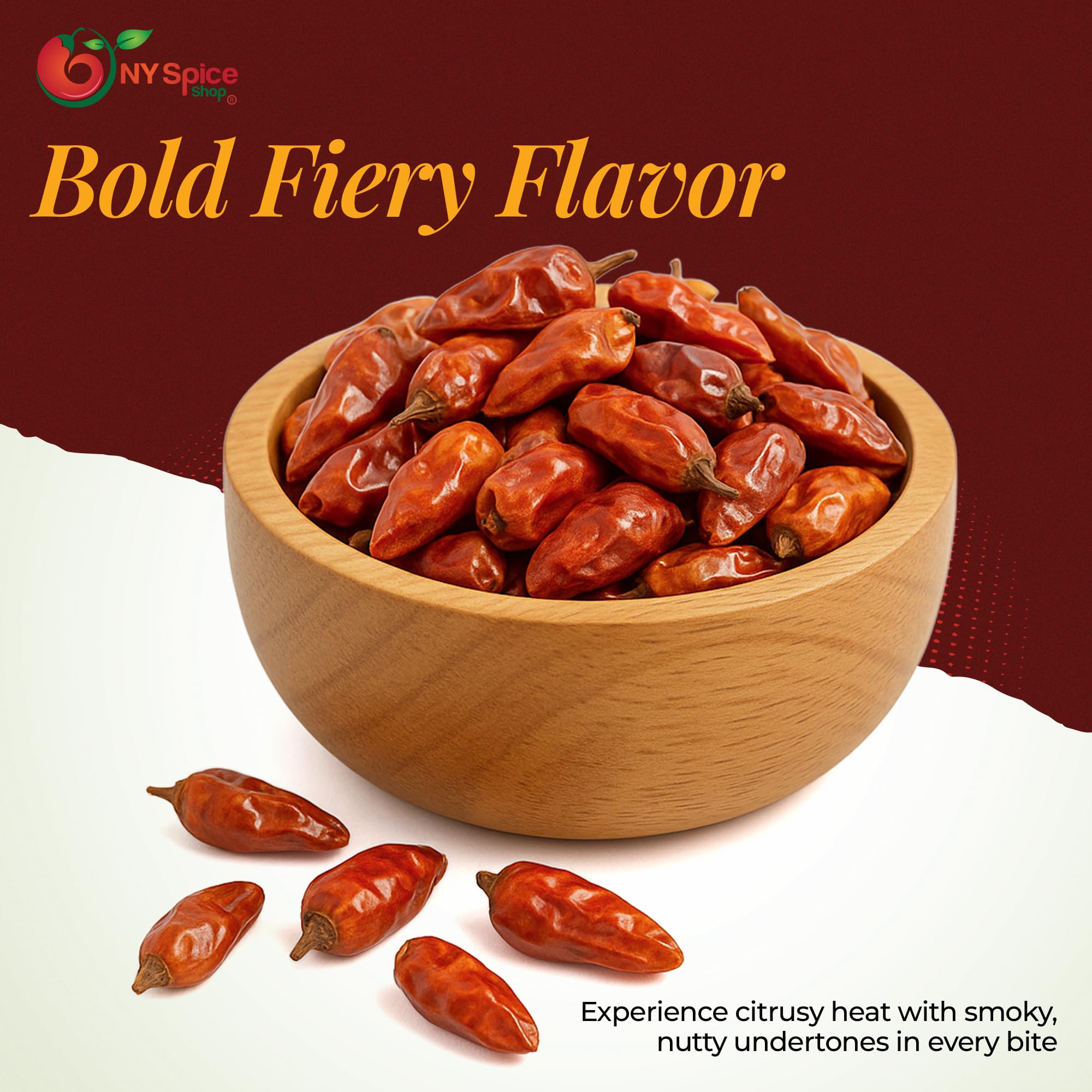 NY Spice Shop Chili Pequin Whole Dried - 8 Ounce Dry Pequin Chili Pods - Whole Mexican Pequins Pepper & Mild Red Hot Pepper For Cooking, Sauces, Soups
