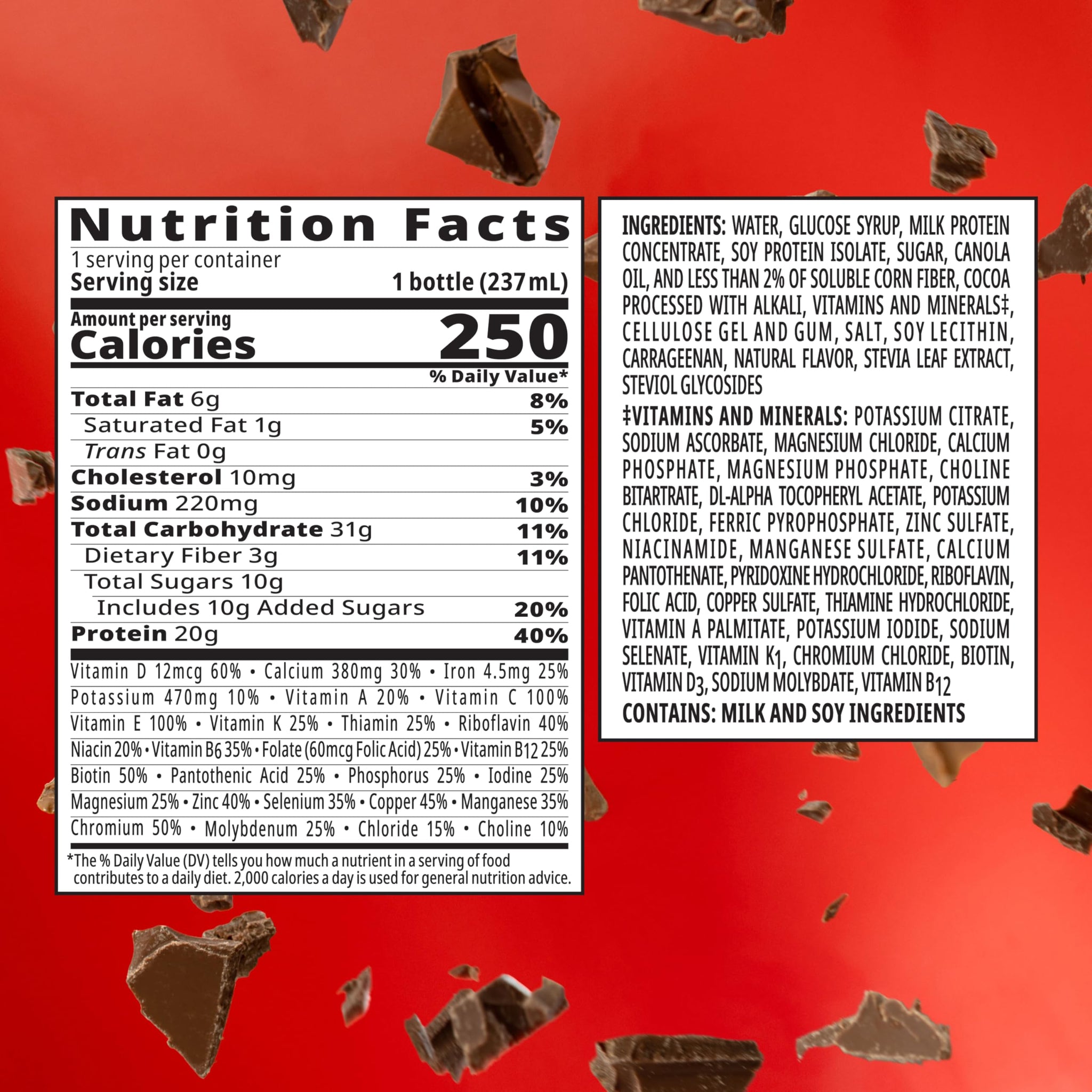 BOOST High Protein with Fiber Ready to Drink Complete Nutritional Drink, Rich Chocolate, 8 fl oz Bottle, 24 Pack