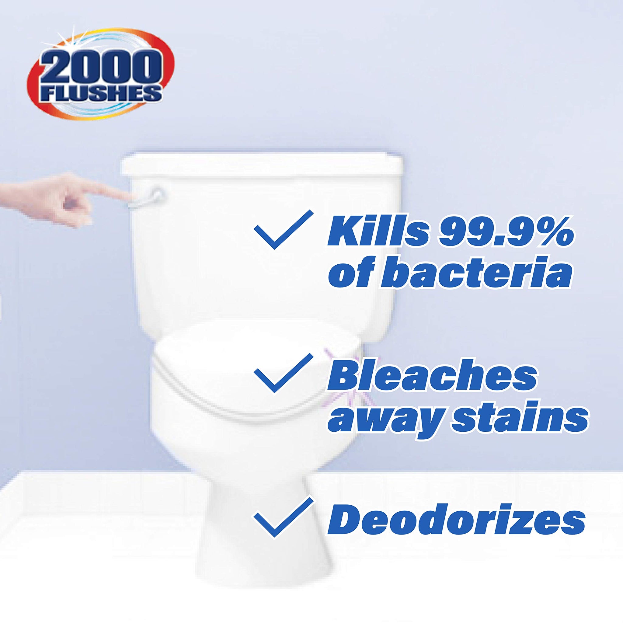 2000 Flushes Blue Plus Bleach Automatic Toilet Bowl Cleaner, 1.25 OZ