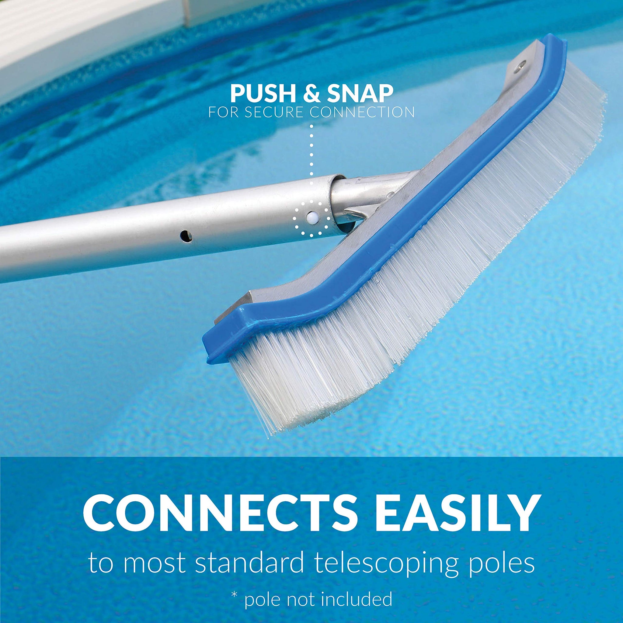 Blue Devil Pool Wall Brush Deluxe with Poly Bristles - 18"