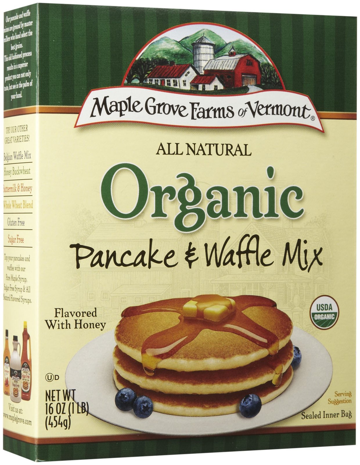 Maple Grove Farms Organic Pancake & Waffle Mix with Honey, 16 Ounce