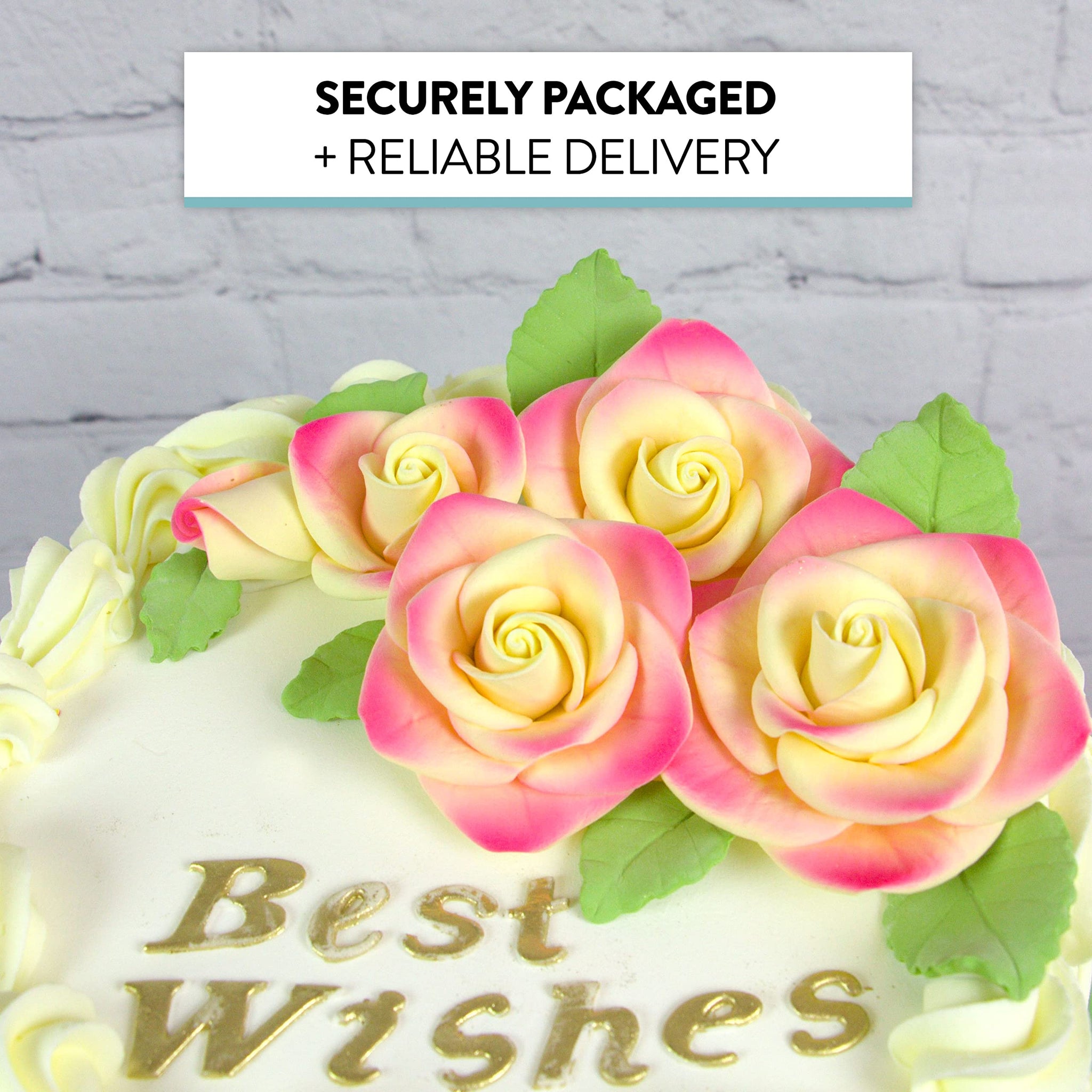 Global Sugar Art Exquisite Rose & Leaf Edible Sugar Cake Flowers Kit, Yellow with Rose by Chef Alan Tetreault