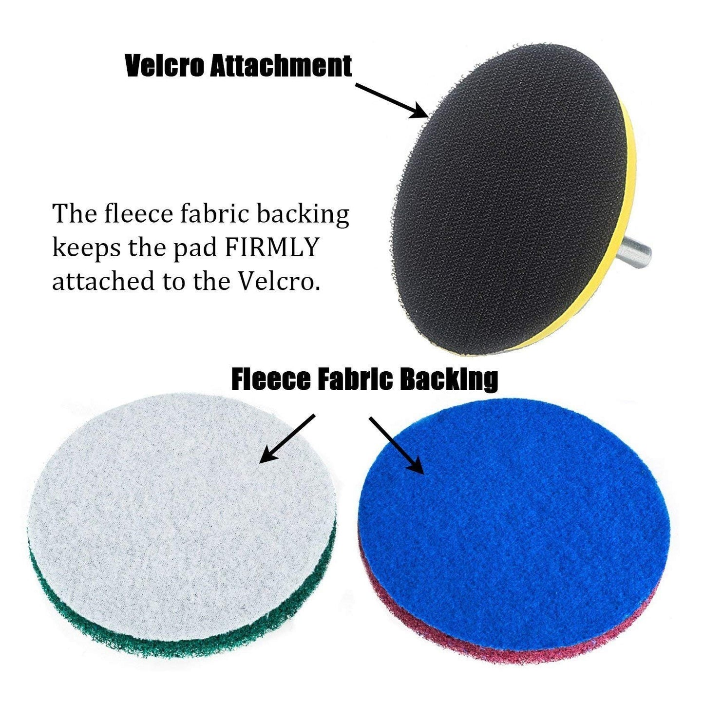 13 Pieces 4 Inch Drill Scouring Pads Cleaning Kit-4 Kinds of Abrasive Buffing Pads-4-Inch Disc Pad Holder with 12 Scrubbing Pads-Great for Cleaning