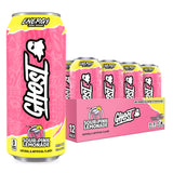 GHOST Energy Drink - 12-Pack, Sour Pink Lemonade, 16oz Cans - Energy & Focus & No Artificial Colors - 200mg of Natural Caffeine, L-Carnitine & Taurine