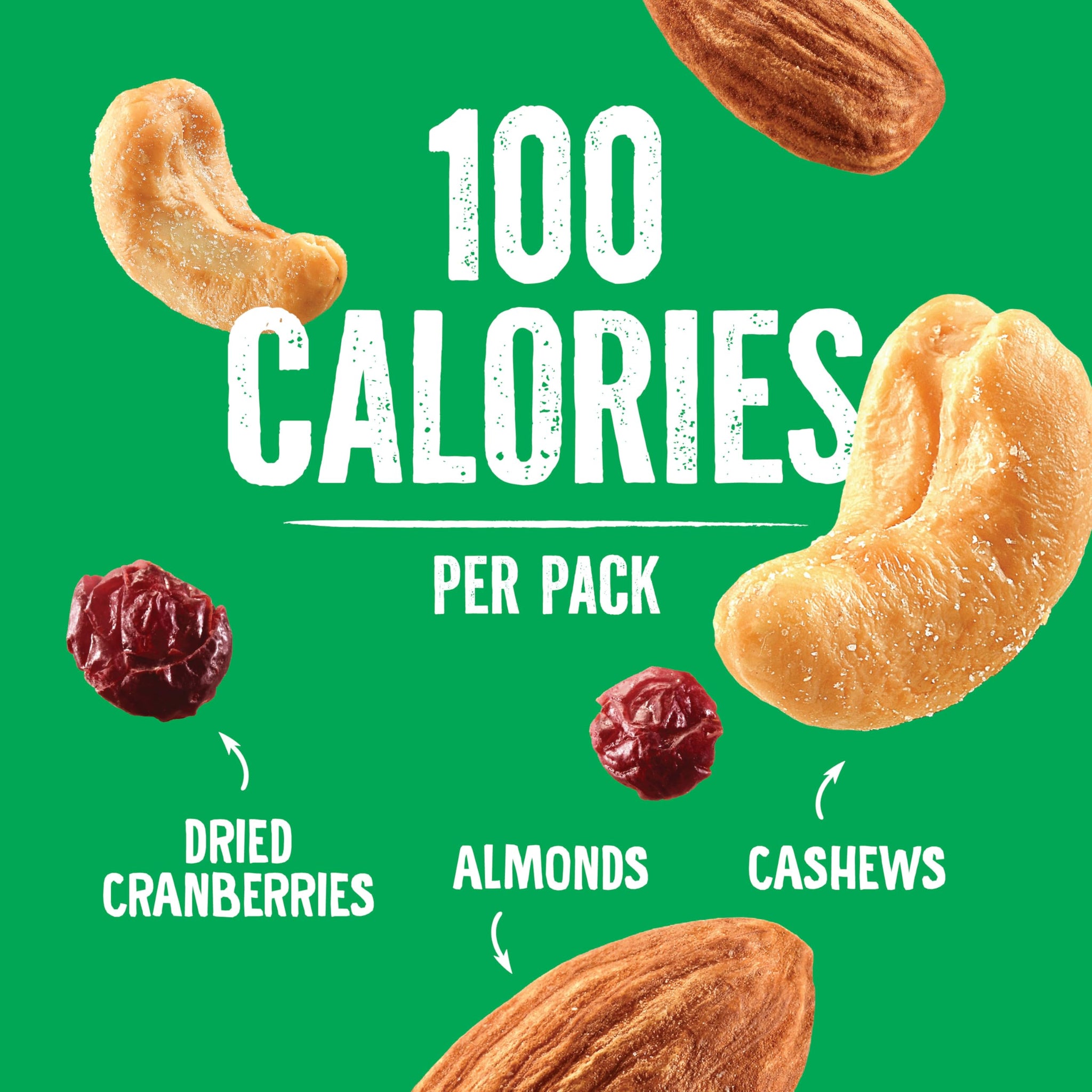 Emerald Nuts Cashews and Almonds with Dried Cranberries 7 Ct (1-Pack) | 100-Calorie Individual Packs of Nut Blend and Dried Fruit | Kosher Certified