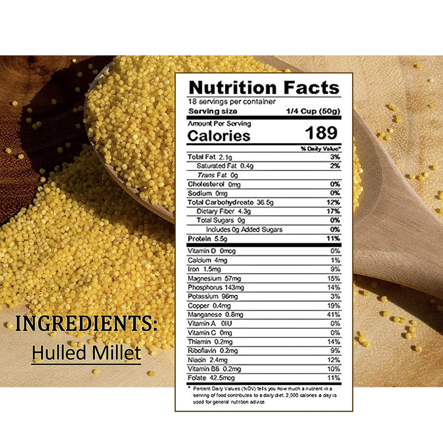 Zestful Foods Hulled Millets,millet grain,millet seed,millet flour gluten free,Whole Grain,Organic,2 Pounds