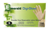 Emerald Digi-Gloves, Powder Free Disposable Latex Gloves (Small)