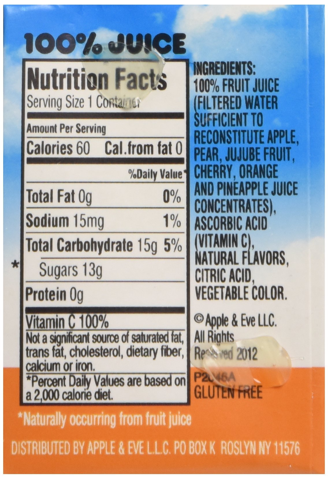 Apple & Eve Elmo's Punch 100% Juice 8 pk (Pack of 5)