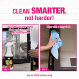 Quick N Brite Fireplace Glass Cleaner Kit with Cloth and Sponge, Removes Soot, Smoke, Creosote, and more, 16 oz, 1-Pack