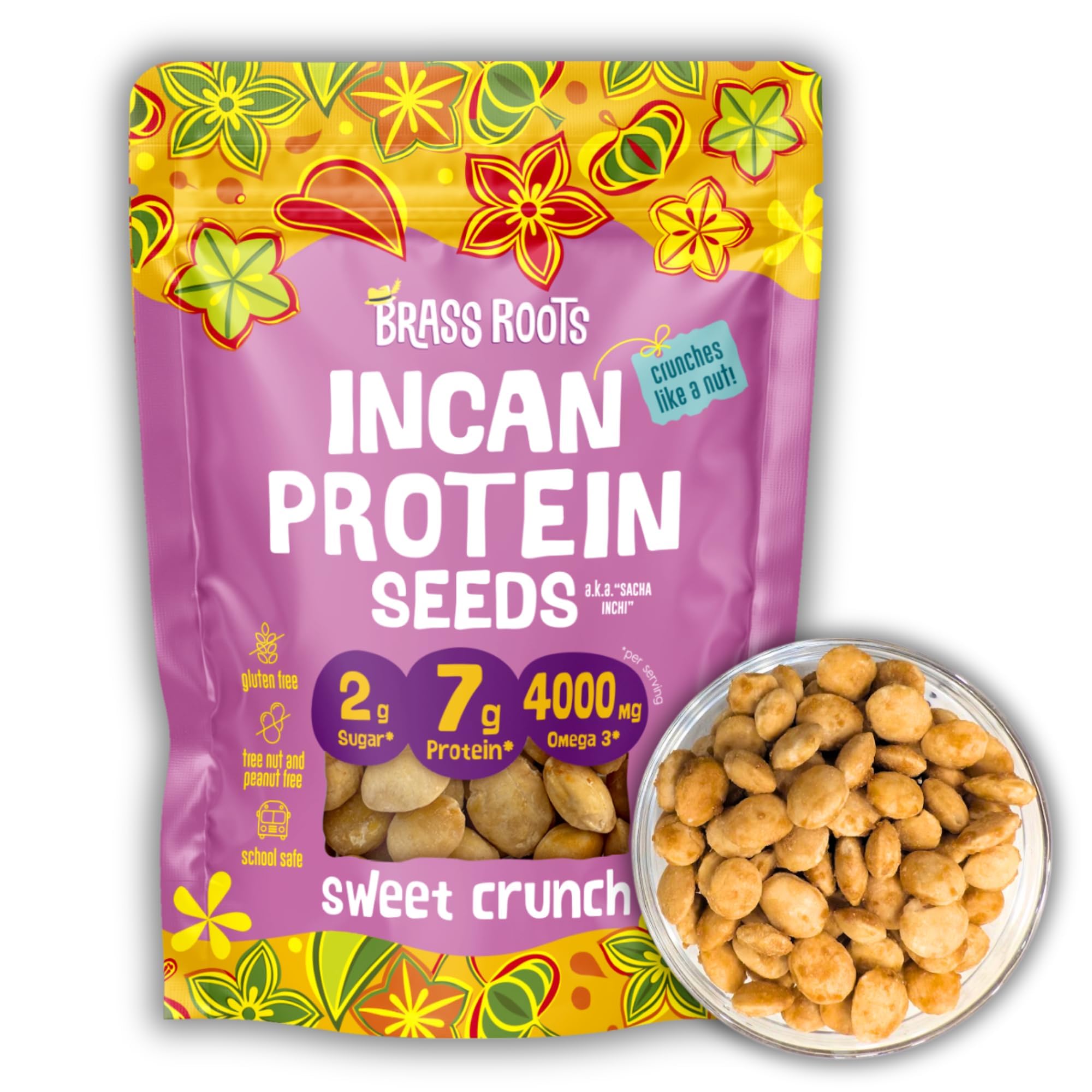 Brass Roots Organic Incan Protein Seeds - High Protein, School Safe, Nut Free, High Omega 3, Supports Gut Health, Good Source of Fiber, Shark Tank (10