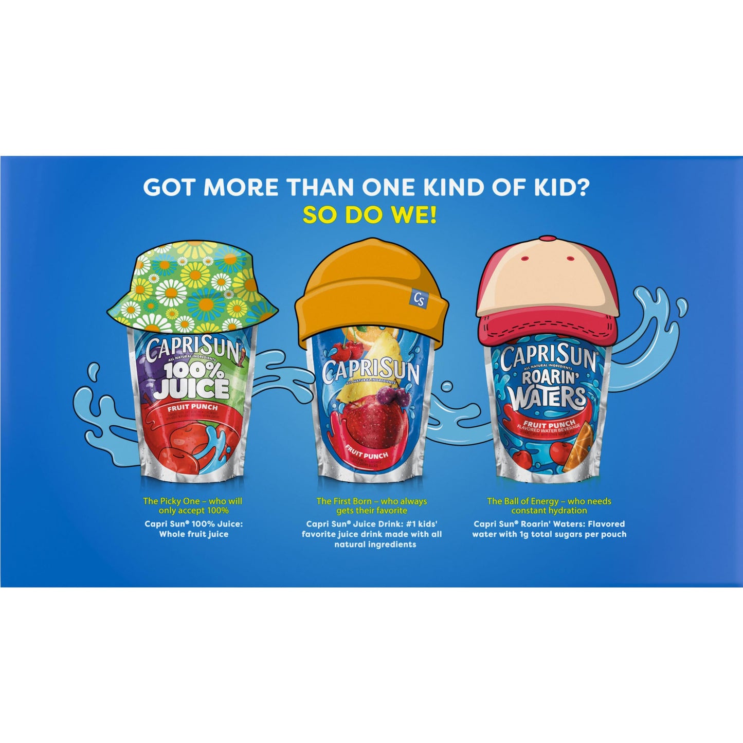 Capri Sun Flavored with Other Natural Flavor Juice Drink Blend, 10 Pouches, for School Lunches and On-the-Go Hydration, Pacific Cooler, All Natural