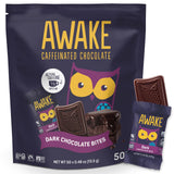 AWAKE - Caffeinated Chocolate Bites - Dark Chocolate, 50 Bites - 50mg Caffeine - Individually Wrapped Energy Bites - Coffee Alternative - Fairtrade