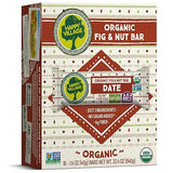 Happy Village Organic Fig & Nut Bars, DATE | Only 3 Ingredients, Gluten Free, No Added Sugar, Kosher, Non-GMO, Vegan, Good Source of Fiber | Organic