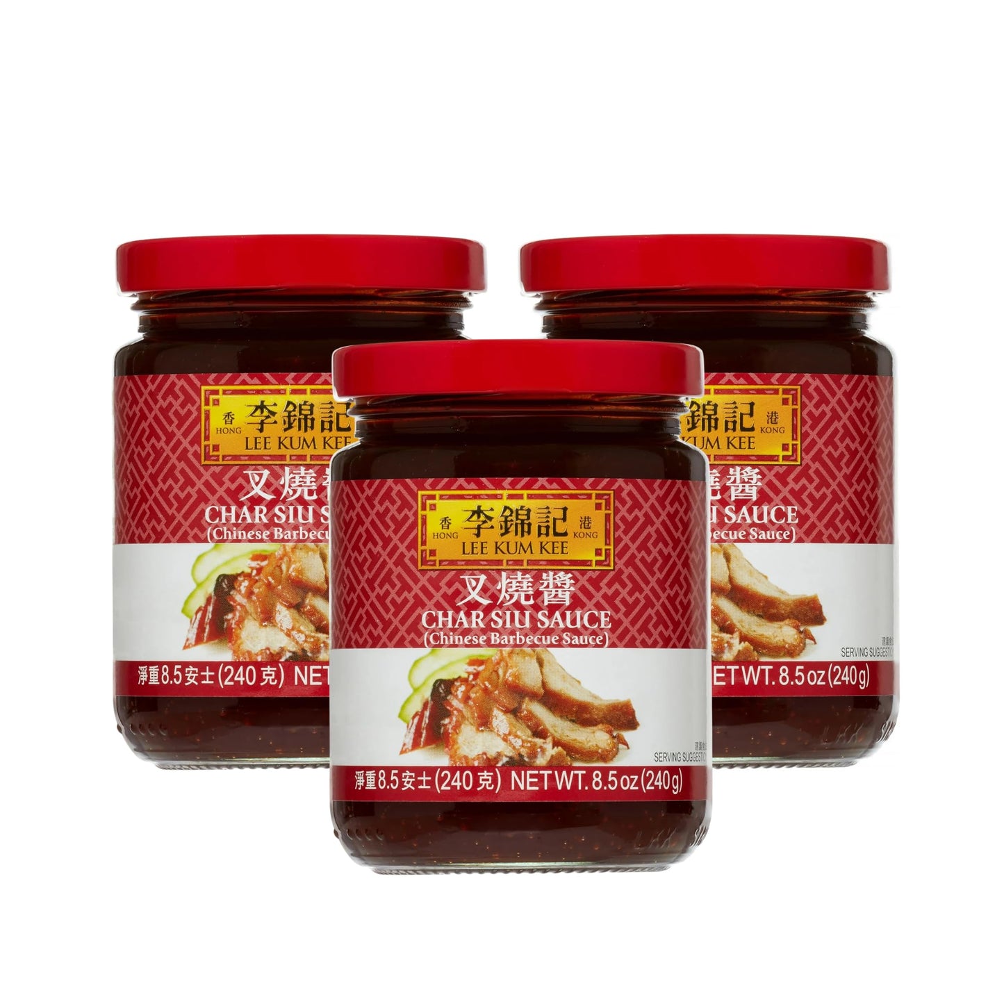LKK Chinese Barbecue Sauce (Char Siu Sauce), 8.5 oz | Sweet & Savory Cantonese-Style BBQ Sauce for Pork, Chicken & Ribs [Pack of 3]