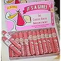 Personalized Pink It's a Girl Bubble Gum Cigar Box of 36 Cigars with Personalized Bands