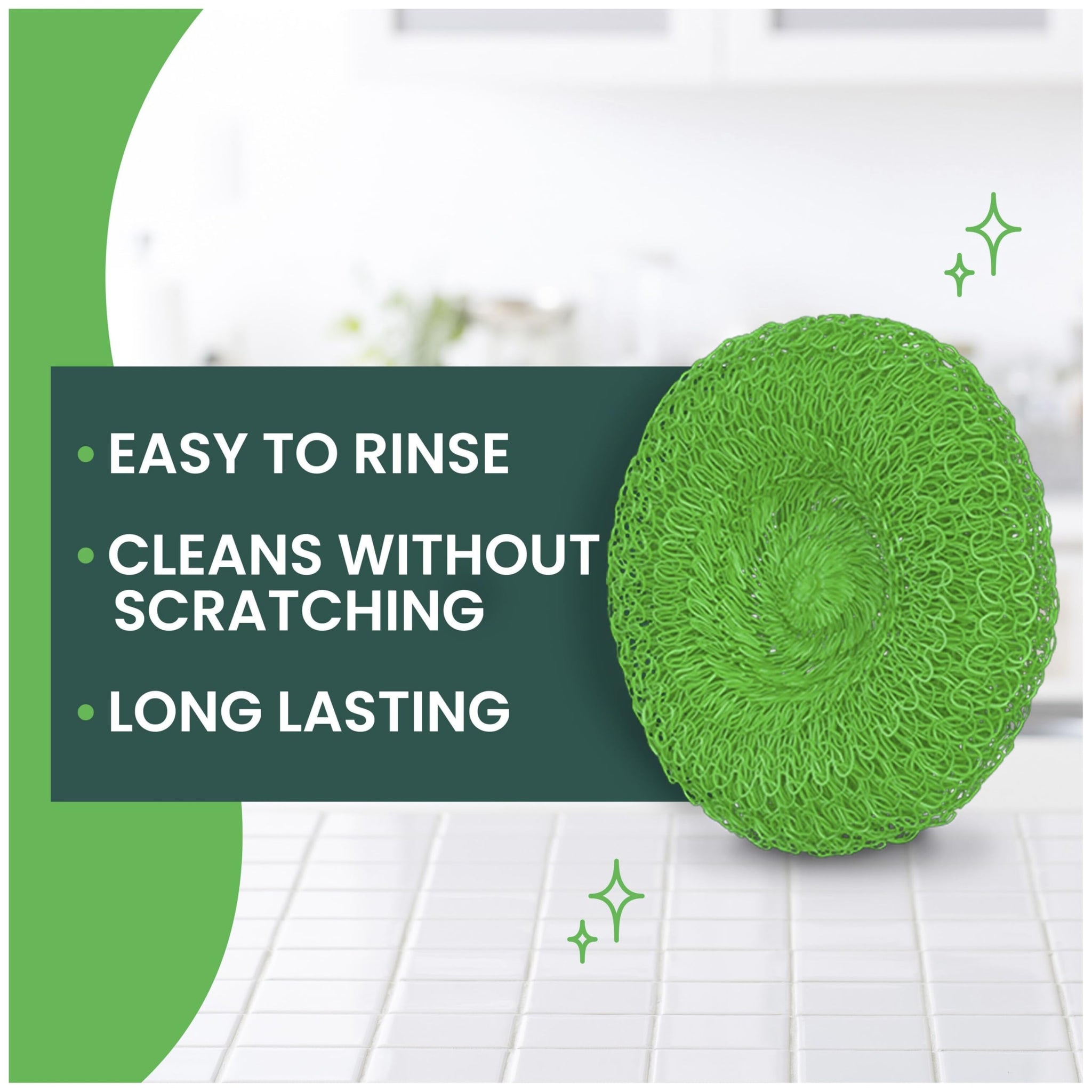 Scotch-Brite Non-Scratch Plastic Scrubbing Pads, Cleans Dishes Without Scratching, 3 Scrubbing Pads