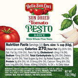 Bella Sun Luci Sun Dried Tomato Pesto Sauce with Whole Pine Nuts, Mediterranean Italian Style Sun-Ripened Tomatoes, Kosher, Vegan, Gluten-Free