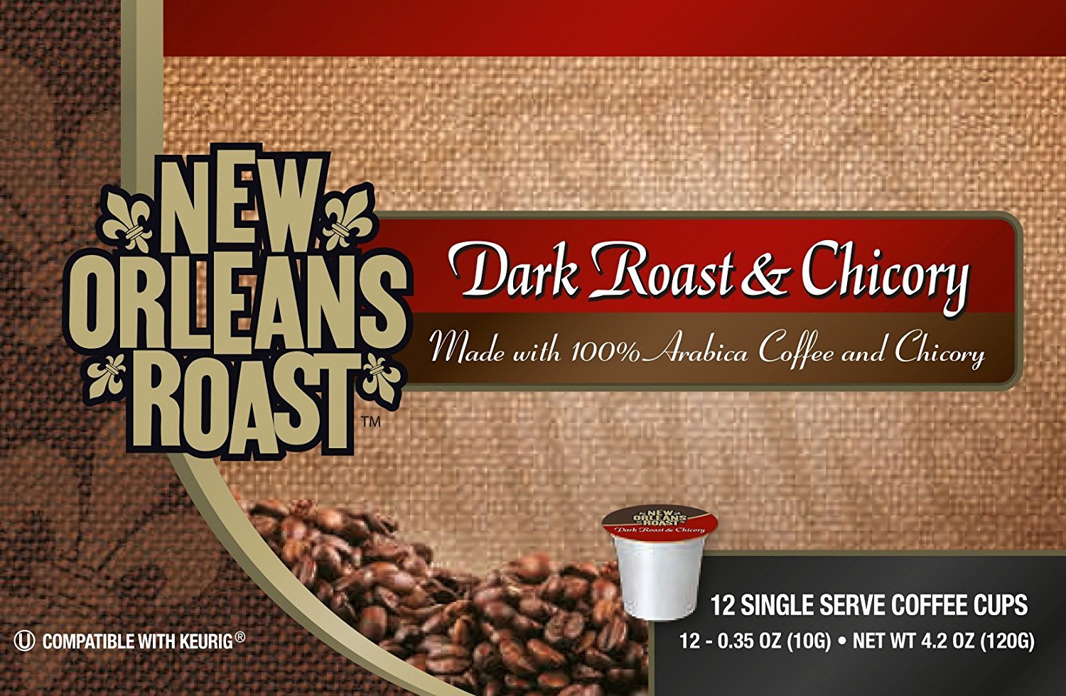 New Orleans Roast Dark Roast & Chicory Single Cups - Pack of 3 - Authentic NOLA Flavor