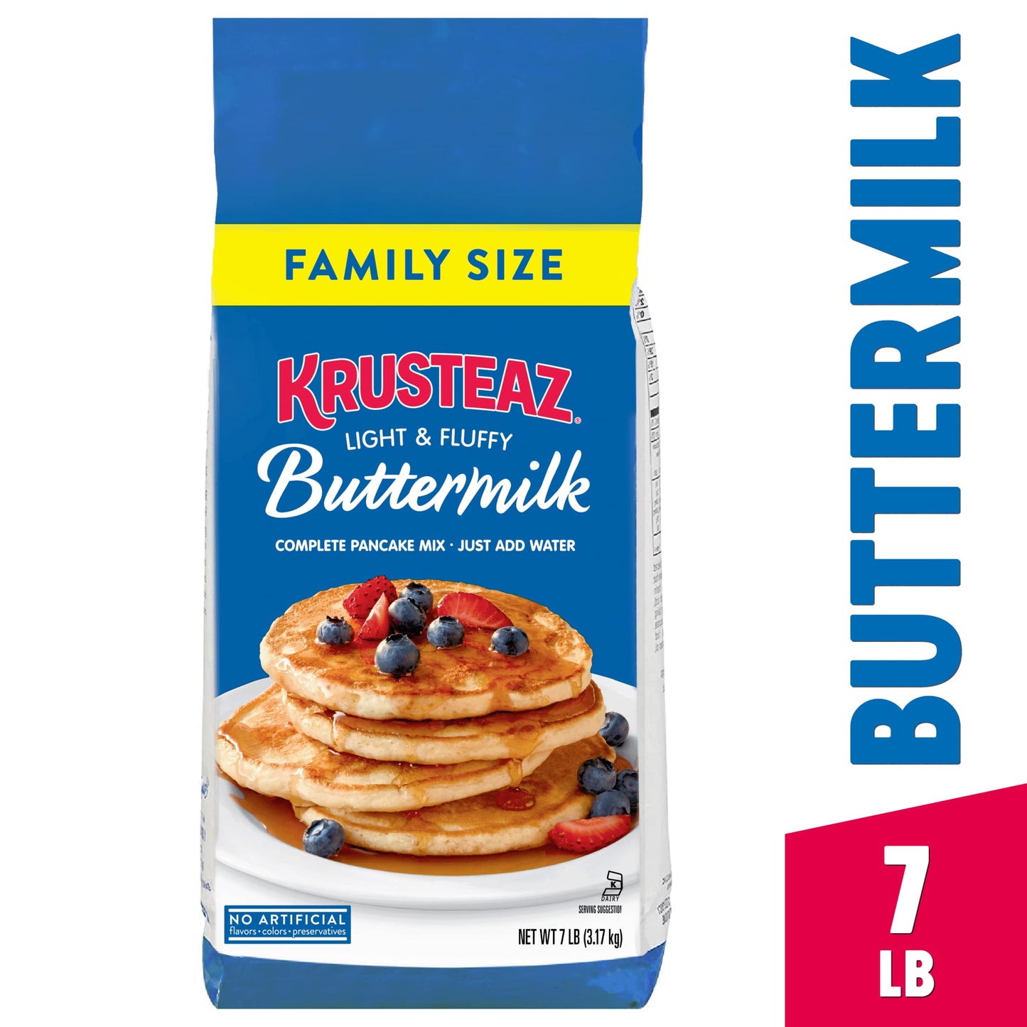 Krusteaz Complete Buttermilk Pancake and Waffle Mix, Light & Fluffy, 7 lb Bag