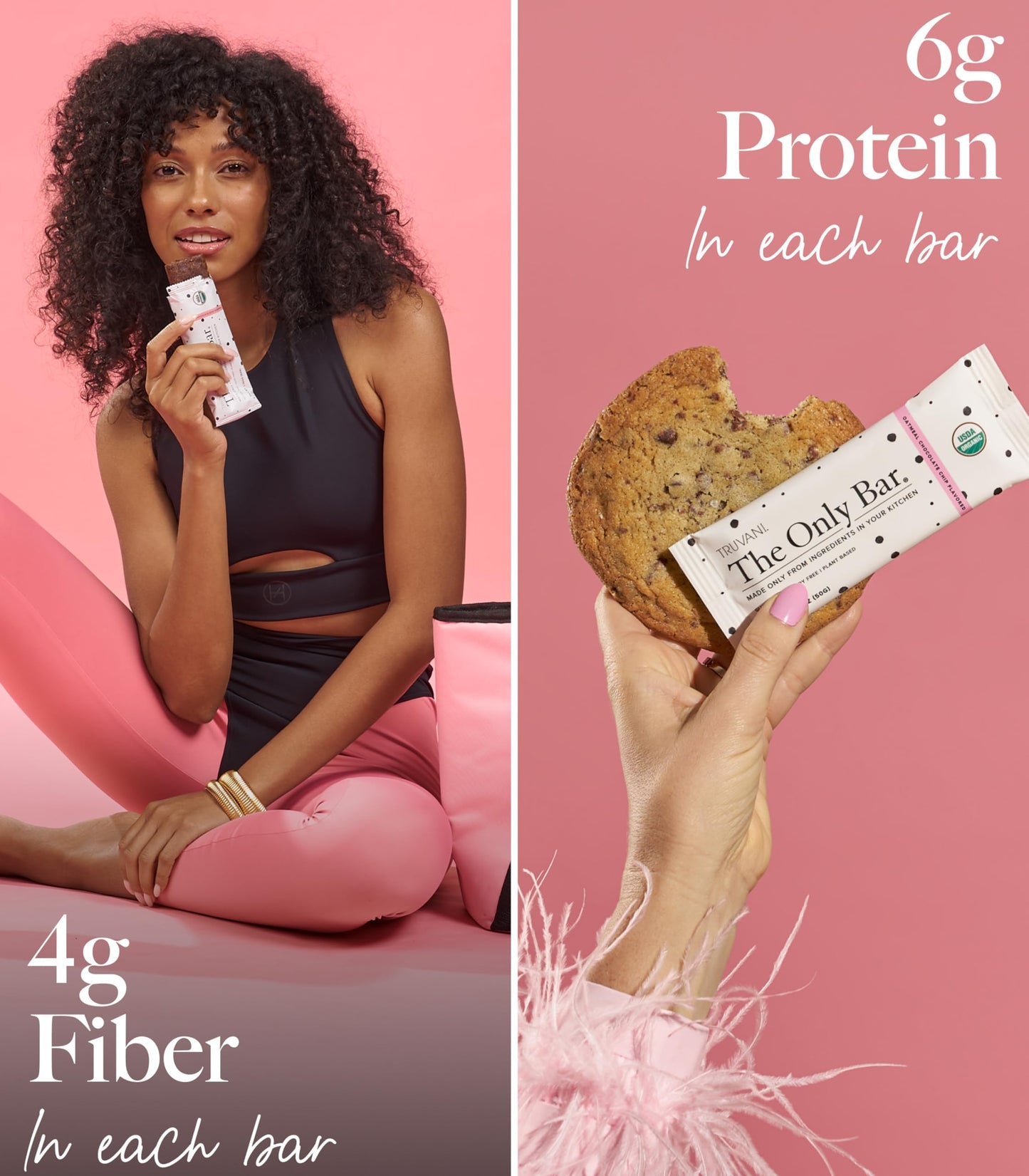 Truvani Plant Based Snack Bars | Oatmeal Chocolate Chip 1 Pack | 6g Protein | USDA Organic and Vegan | The Only Bar | Dairy, Soy, and Gluten Free |