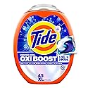 Tide Oxi Boost Power PODS Laundry Detergent Pacs, 45 Count, Set-In Stain Removal + Oxi Power, laundry soap detergent pacs