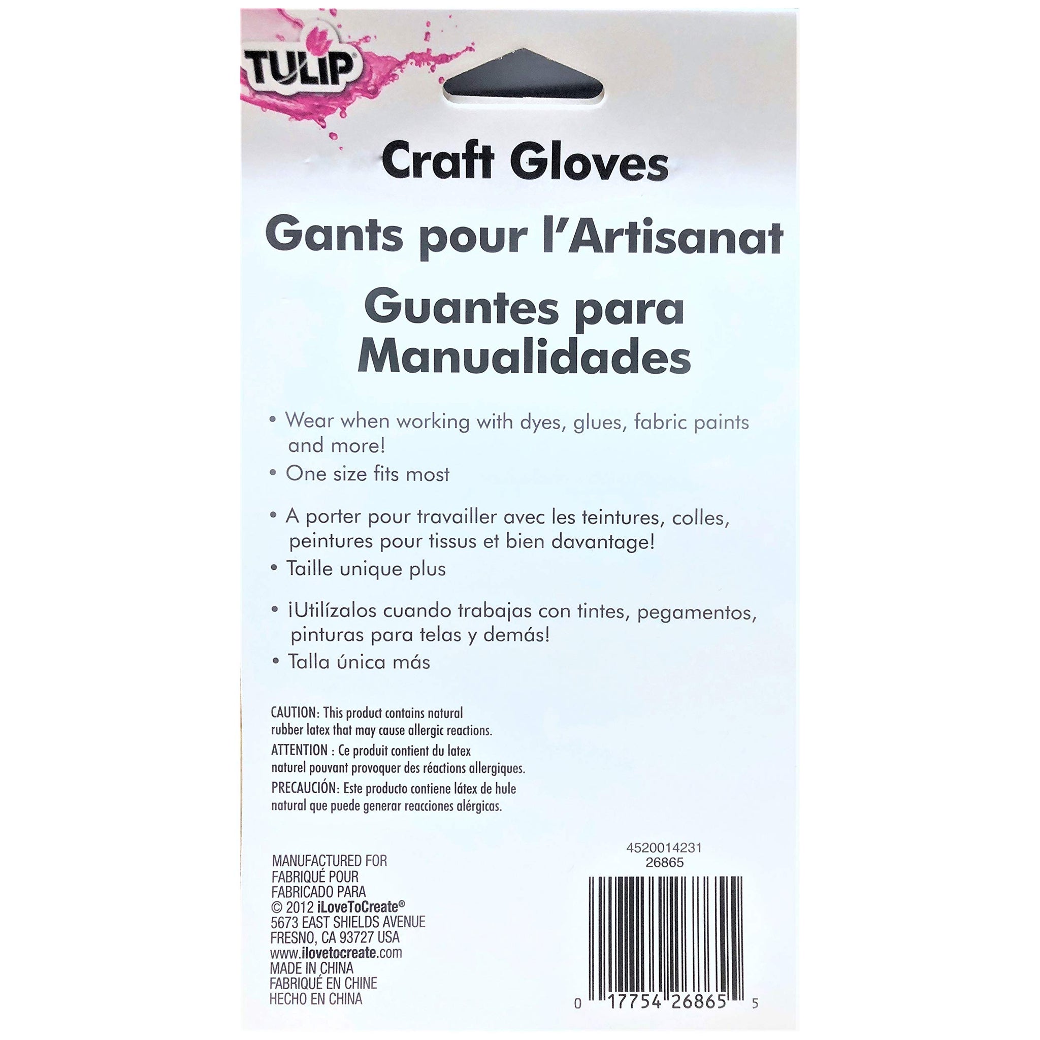Tulip 26865 Craft, 10 Gloves (5 Pair), Adult, White