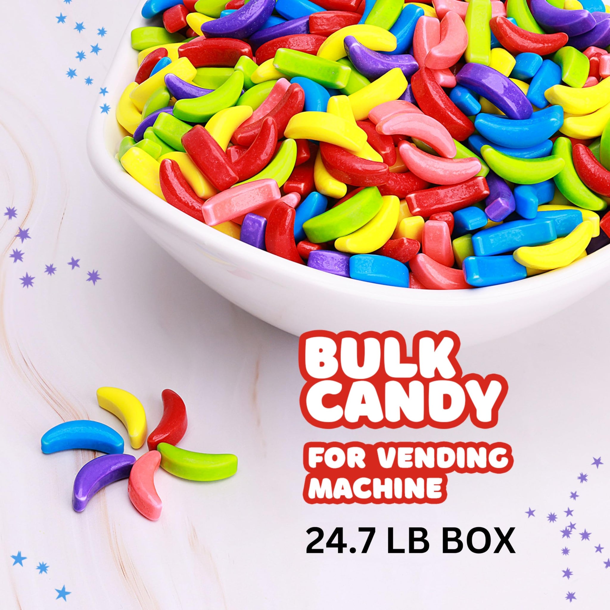 Bananas Runts Candy - 24.7 LB Hard Candy Bulk Gumball Machine Refills - Banana Candy for Cake Decorations Goody Bags Party Favors - Crazy Bananas