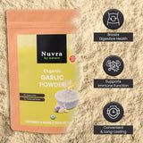 Nuvra by Nature Organic Garlic Powder 1 Lb - Pure & Aromatic - Rich in Flavor & Nutrients | Premium Culinary Spice for Cooking & Seasoning |