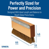 Carlisle Sparta Pizza Oven Brush with Scraper, Brass Wire Bristles, Stainless Steel Scraper, Brown, 8.5" x 4.25" x 1.5" (Pack of 12)