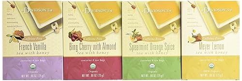 Davidson's Tea Assorted Tea And Honey, 8-Count Tea Bags (Pack of 12)