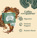 Four Sigmatic Gut Health Organic Coffee Pods | Medium Roast Probiotic K Cups with Chaga and Turkey Tail | Immune Boosting, Probiotic Mushroom Coffee K
