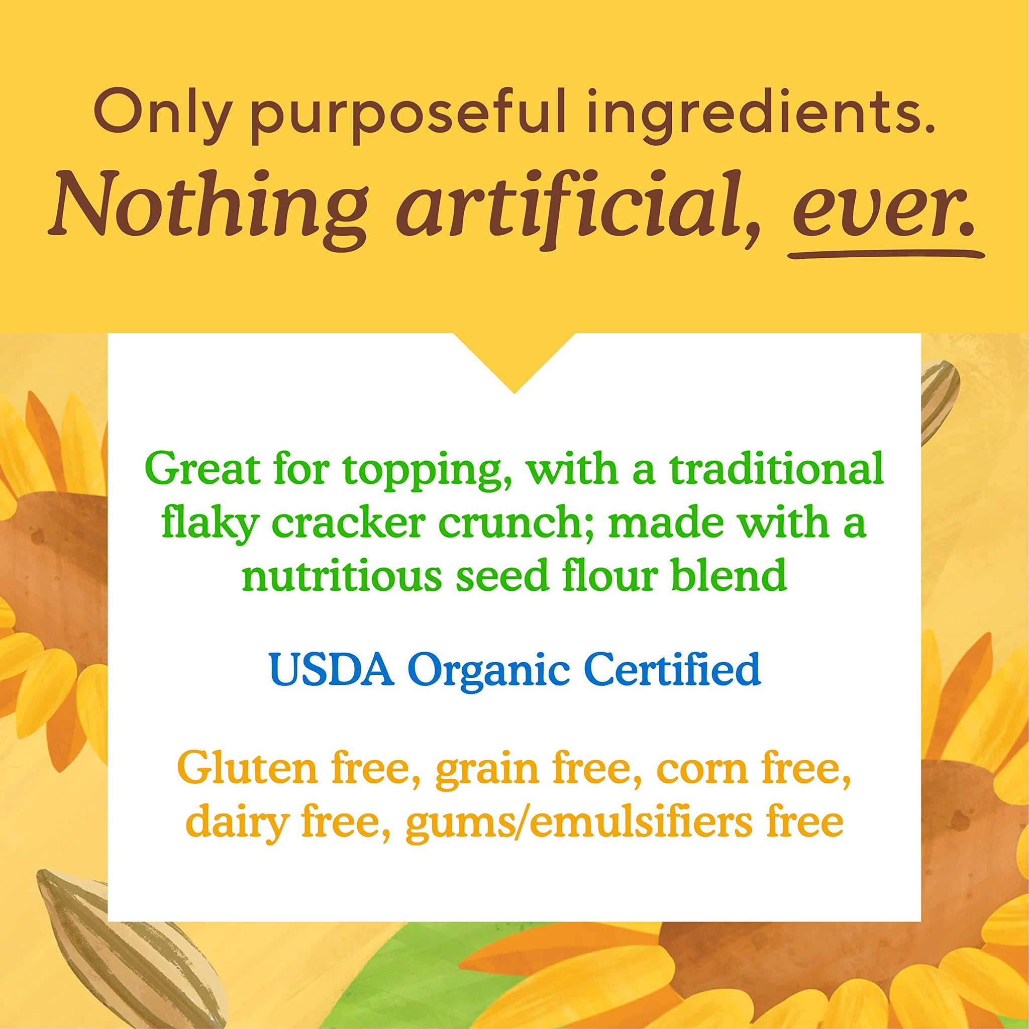 Simple Mills Organic Seed Crackers, Everything, Gluten Free, Flax Seed, Sunflower Seeds, Corn Free, Low-Calorie Snacks, Plant Based, Nutrient Dense