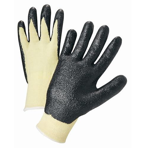 West Chester 713KSNF Nitrile Coated Gloves - XX-Large, Blended Dupont Kevlar Protective Wear Gloves, Knit Wrist