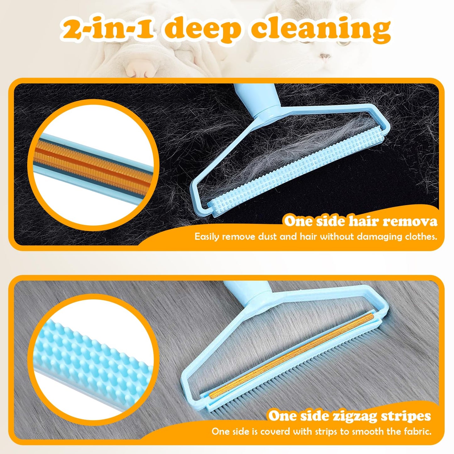 Pet Hair Removal Tool: 3 Pack Cat Dog Hair Removal, Reusable Lint Shaver Cleaner Portable Fur Remover Tool Carpet Scraper, Washable Lint Roller, Brush