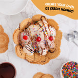 Waffle Cone Chips For Ice Cream Nachos - Round Waffle Chip - Round Wafer Cookies - Bulk Pack - 1,000 Chips