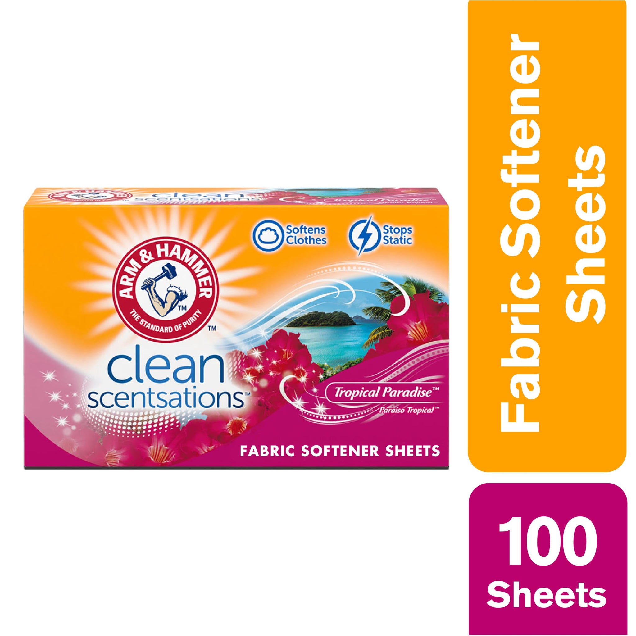 ARM & HAMMER Fabric Softener Sheets, Tropical Paradise, 100 ct