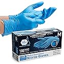 MED PRIDE Blue Nitrile Gloves Medium | Box of 100 Gloves | 5 Mil | Powder-Free, Latex-Free, Exam Grade | Medical, Lab, Food Service, Tattoo, Cleaning